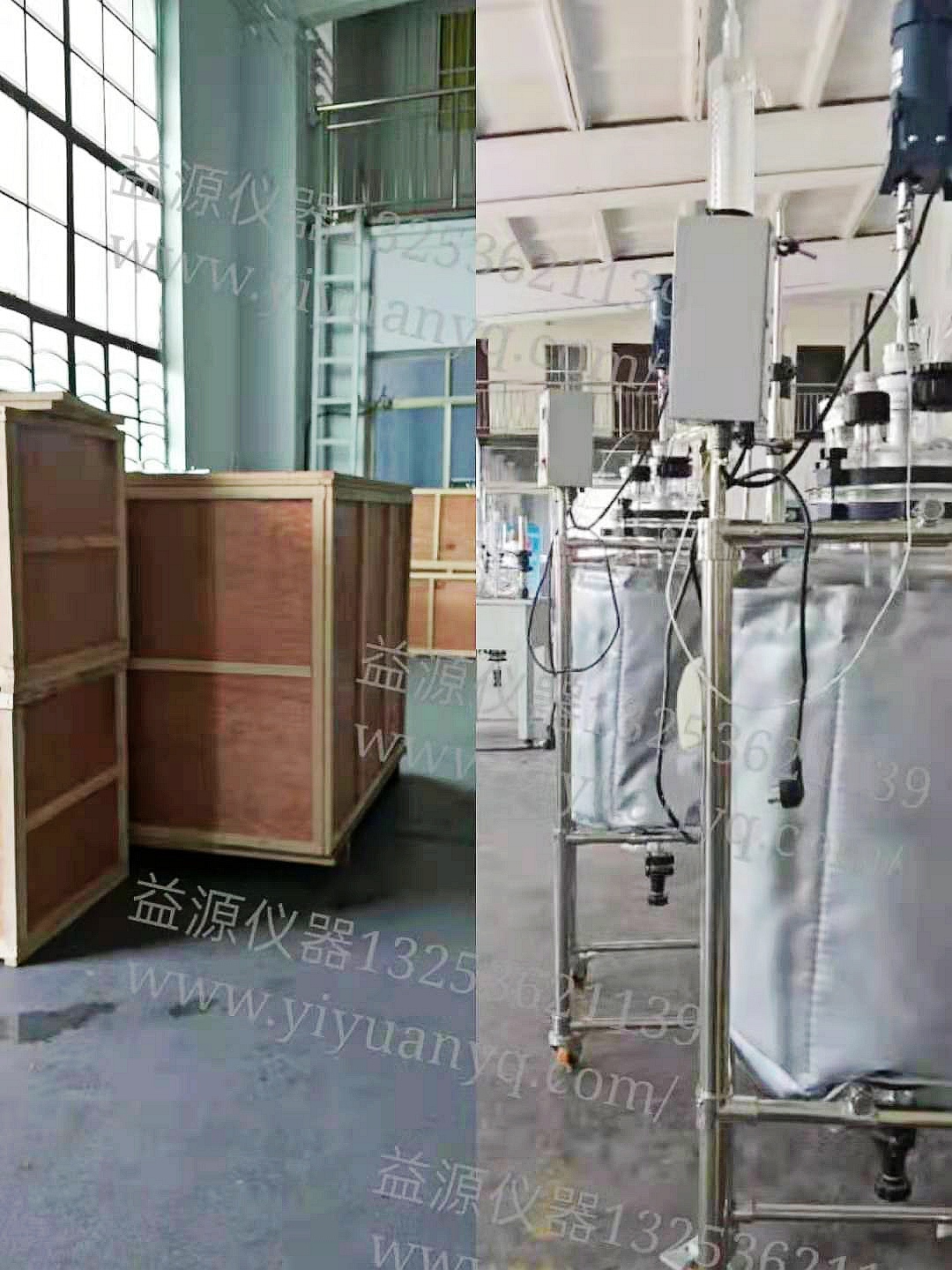 50L加保溫衣雙層玻璃反應(yīng)釜驗(yàn)收合格，準(zhǔn)備發(fā)貨！